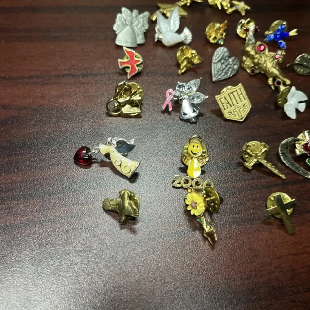 Lot Of 27 Christian Religious Religion Angel Lapel Hat Pins‎